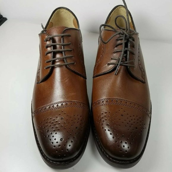 Johnston & Murphy Mens shoes oxfords Halford brown leather 